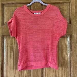 5/$15 Workshop Republic Coral Pink/Orange Short Sleeve Sweater-texture Top Large